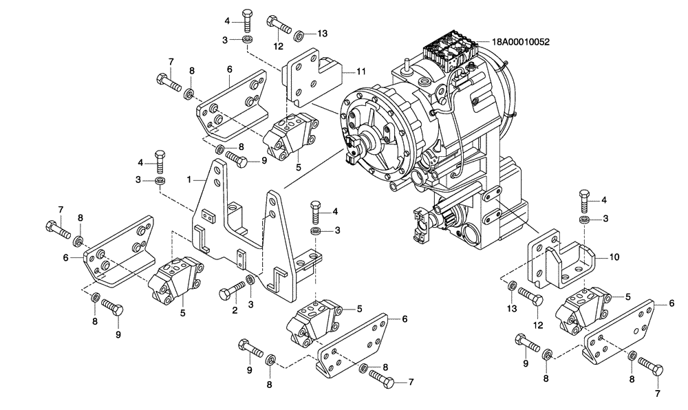 Схема запчастей Case 330 - (18A00030570[02]) - TRANSMISSION - MOUNTING (03) - Converter / Transmission