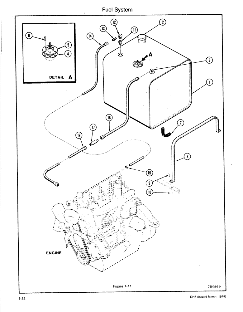 Схема запчастей Case DH7 - (1-22) - FUEL SYSTEM (10) - ENGINE