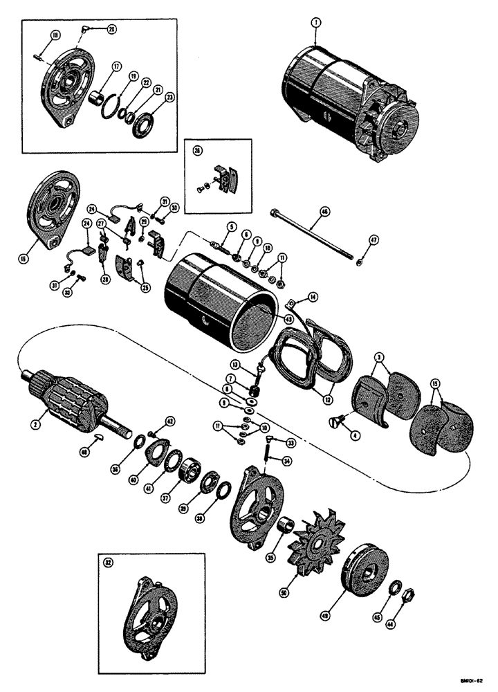 Схема запчастей Case 310E - (031) - D27034 GENERATOR - DIESEL (06) - ELECTRICAL SYSTEMS