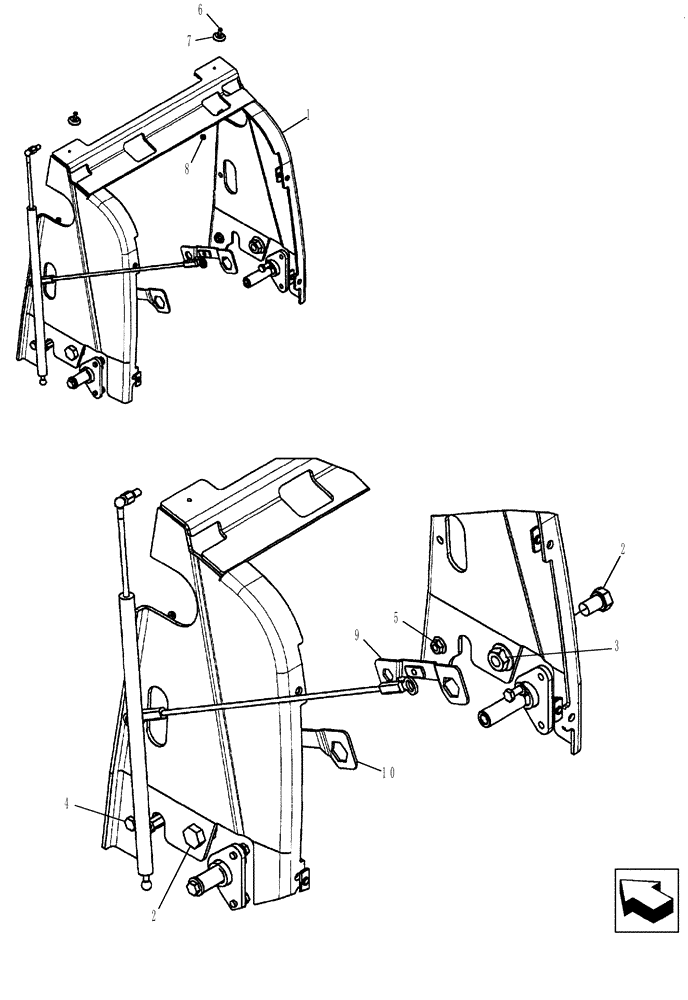 Схема запчастей Case 580SM - (10.406.06) - RADIATOR WRAPPER (10) - ENGINE