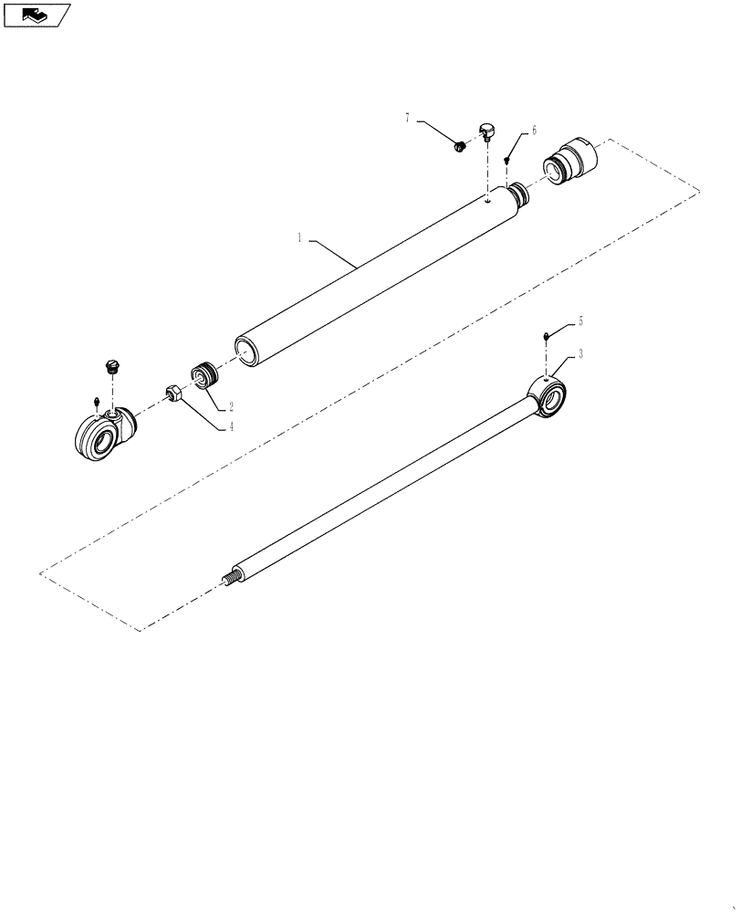 Схема запчастей Case TR320 - (35.701.CB[01]) - HYDRAULIC LIFT CYLINDER, BSN NCM440429 (TR320) (35) - HYDRAULIC SYSTEMS