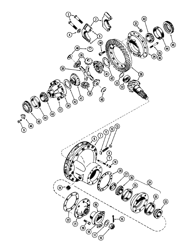 Схема запчастей Case W12 - (144) - DIFFERENTIAL (06) - POWER TRAIN