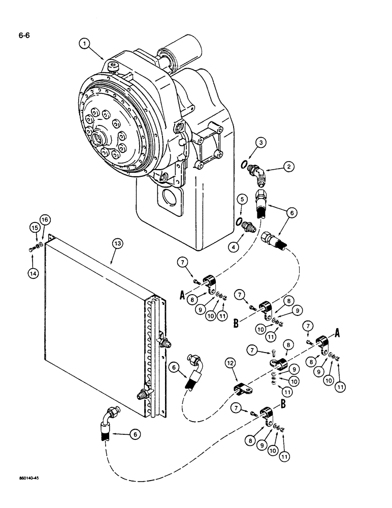 Схема запчастей Case W14B - (6-06) - TRANSMISSION HYDRAULIC CIRCUIT (06) - POWER TRAIN