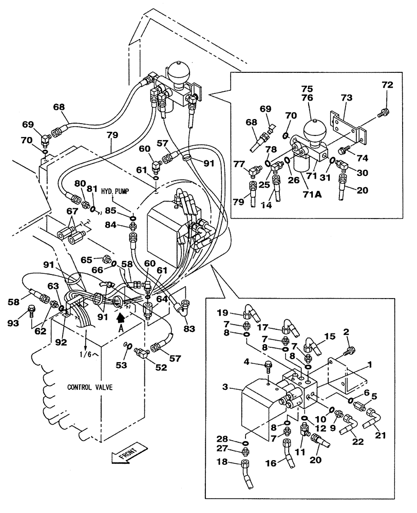 Схема запчастей Case CX350 - (08-113-01[01]) - HYDRAULIC CIRCUIT - PILOT (08) - HYDRAULICS