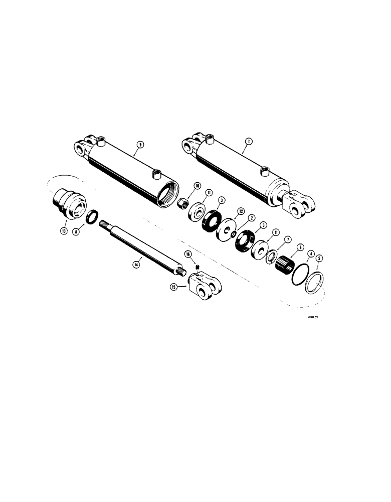 Схема запчастей Case 450 - (342[1]) - D39720 AITKIN GRAPPLE CYLINDER (07) - HYDRAULIC SYSTEM