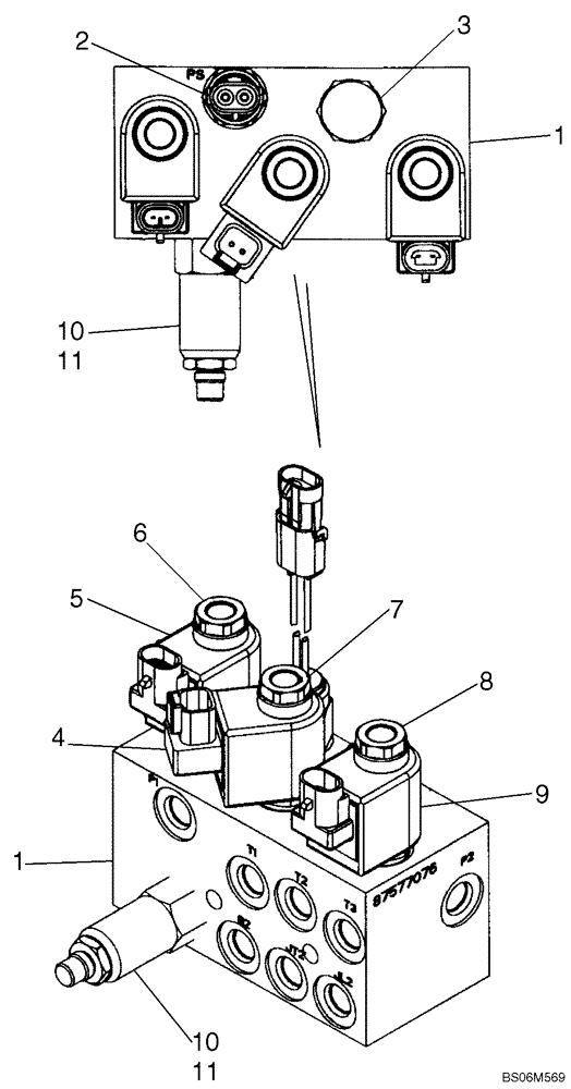 Схема запчастей Case 440 - (06-28) - HYDROSTATICS - TWO SPEED, VALVE ASSY (WITH PILOT CONTROL) (06) - POWER TRAIN