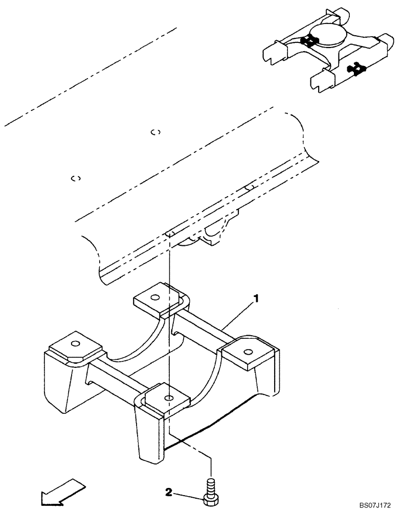 Схема запчастей Case CX130B - (05-03) - GUIDE, CHAIN (11) - TRACKS/STEERING