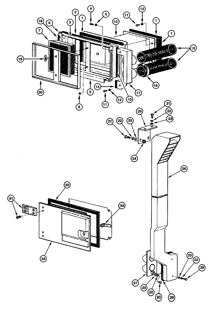 Схема запчастей Case 845 - (09.40[00]) - AIR CONDITIONING - INLET AIR FILTER (09) - CHASSIS