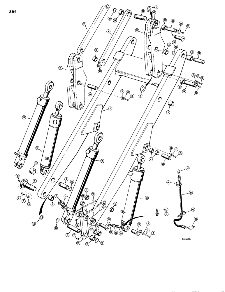 Схема запчастей Case 1150B - (394) - LOADER MECHANICAL PARTS (05) - UPPERSTRUCTURE CHASSIS