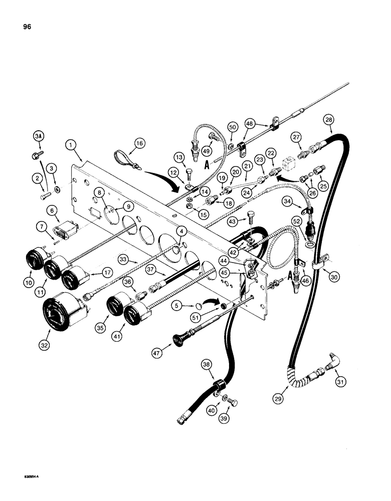 Схема запчастей Case 1150D - (096) - INSTRUMENT PANEL (04) - ELECTRICAL SYSTEMS