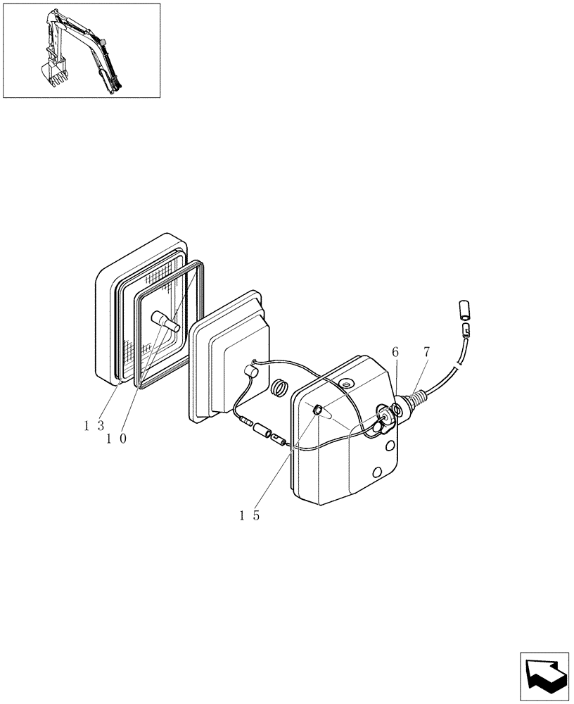 Схема запчастей Case CX31B - (1.220B[01]) - WORKING LIGHT - COMPONENTS (BOOM) (55) - ELECTRICAL SYSTEMS