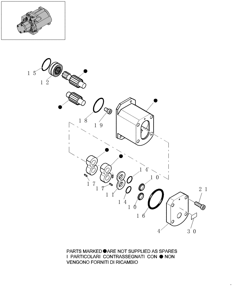 Схема запчастей Case CX31B - (1.030A[05]) - HYDRAULIC PUMP - COMPONENTS (35) - HYDRAULIC SYSTEMS