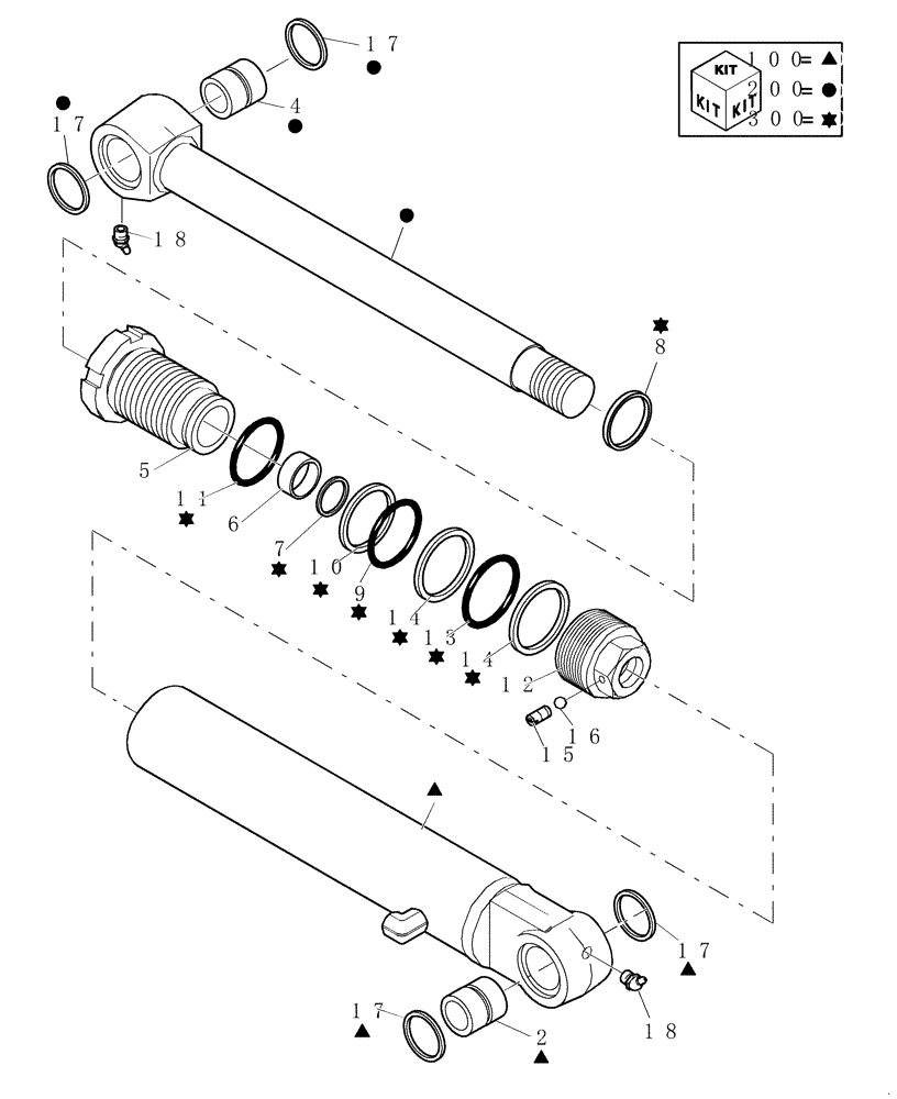 Схема запчастей Case CX27B - (2.030A[01]) - BUCKET CYLINDER (02) - Section 2