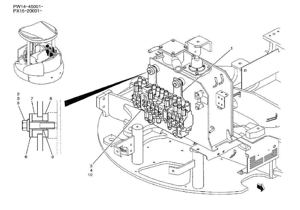 Схема запчастей Case CX36B - (01-020) - VALVE INSTAL (05) - SUPERSTRUCTURE