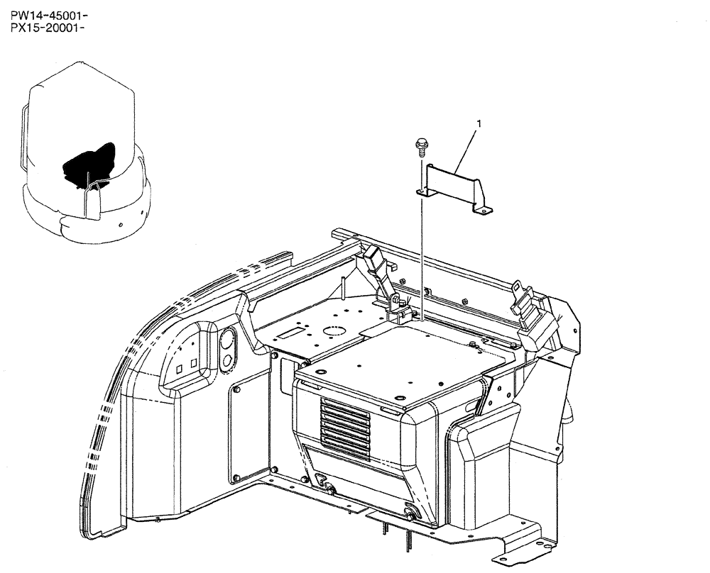 Схема запчастей Case CX31B - (05-020) - STOPPER ASSY (COOLER) (90) - PLATFORM, CAB, BODYWORK AND DECALS