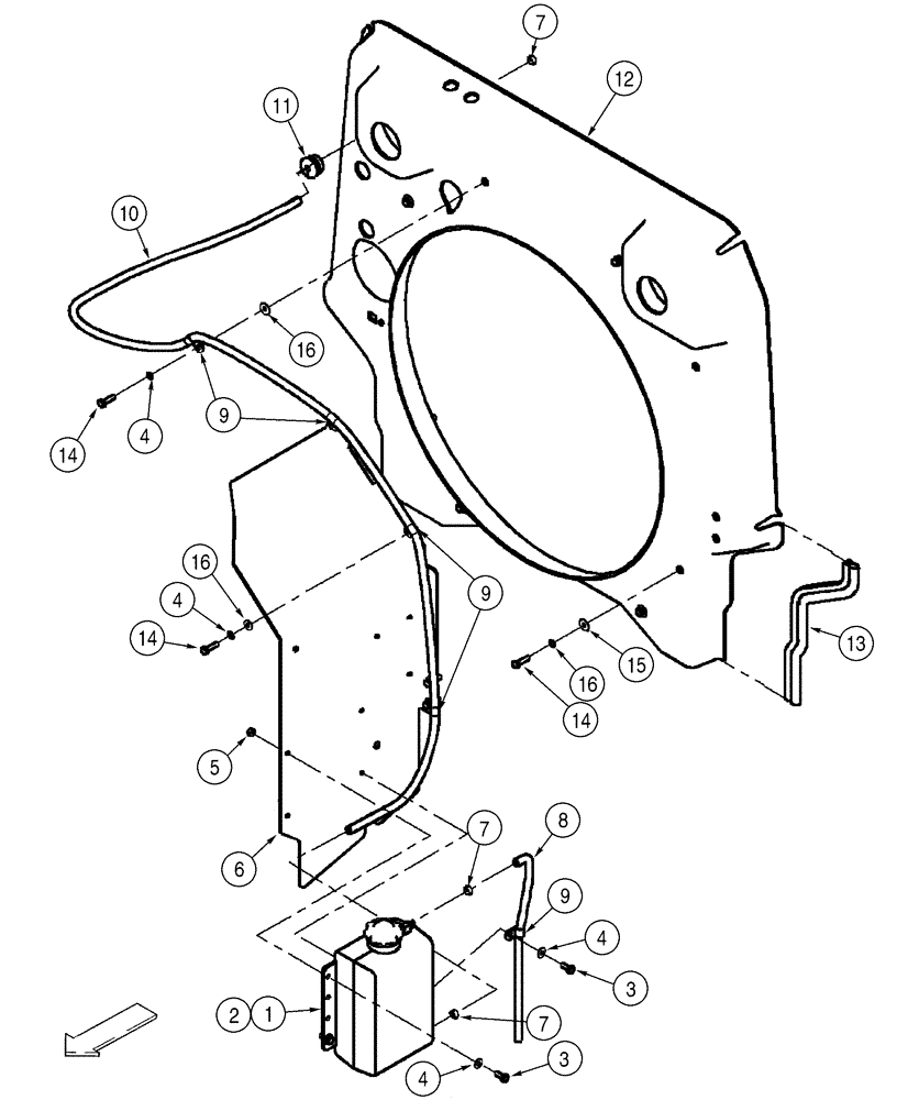 Схема запчастей Case 621D - (02-05) - COOLANT RECOVERY SYSTEM (02) - ENGINE