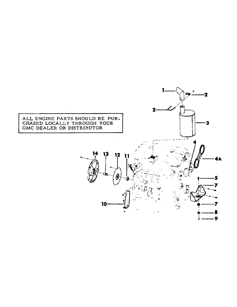 Схема запчастей Case 35YC - (C01) - GMC 4-53 DIESEL ENGINE (DROTT #55950) AND MOUNTING PARTS (USED WITH 35 YC-EC UNITS ONLY) (01) - ENGINE