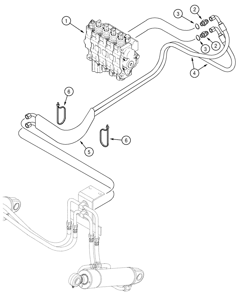 Схема запчастей Case 850H - (08-10) - HYDRAULICS - RIPPER, CONTROL VALVE TO REAR OF TRACTOR (08) - HYDRAULICS