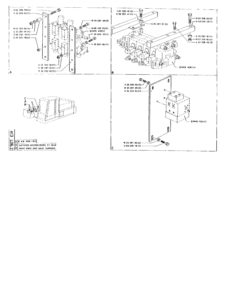 Схема запчастей Case 90BCL - (074) - VALVE BANK AND VALVE SUPPORTS (07) - HYDRAULIC SYSTEM