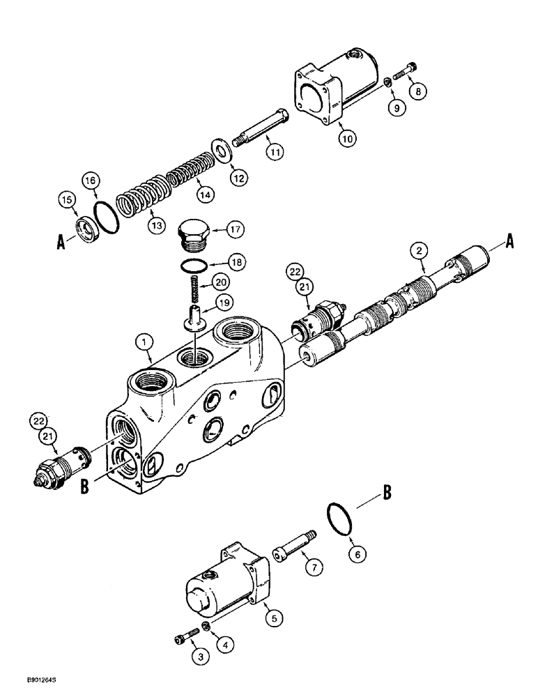 Схема запчастей Case 721B - (8-044) - LOADER AUXILIARY SECTION - 1978280C1 (08) - HYDRAULICS