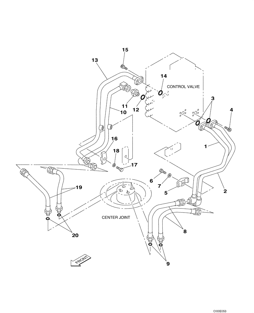 Схема запчастей Case CX130 - (06-07) - HYDRAULICS - TRAVEL (06) - POWER TRAIN