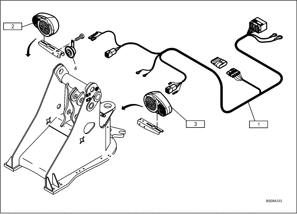 Схема запчастей Case 21E - (32.130[2991956000]) - ELECTRICAL SYSTEM FRONT CARRIAGE (55) - ELECTRICAL SYSTEMS