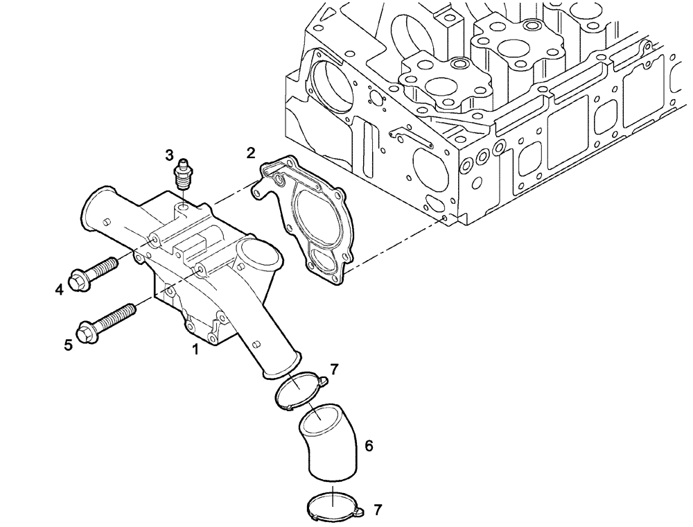 Схема запчастей Case 340B - (01A20000162[001]) - HOUSING INSTAL, ENGINE COOLING (87319000) (01) - ENGINE