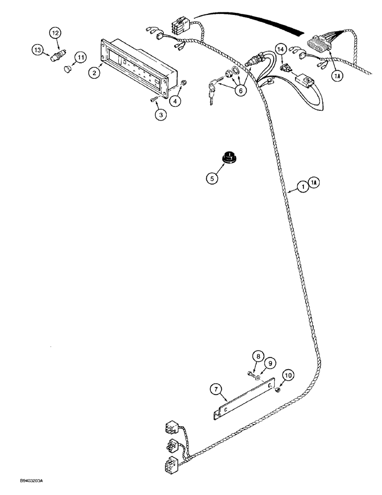 Схема запчастей Case 1825 - (4-17A) - FRONT HARNESS AND INSTRUMENT CLUSTER, P.I.N. JAF0096778 AND AFTER (04) - ELECTRICAL SYSTEMS