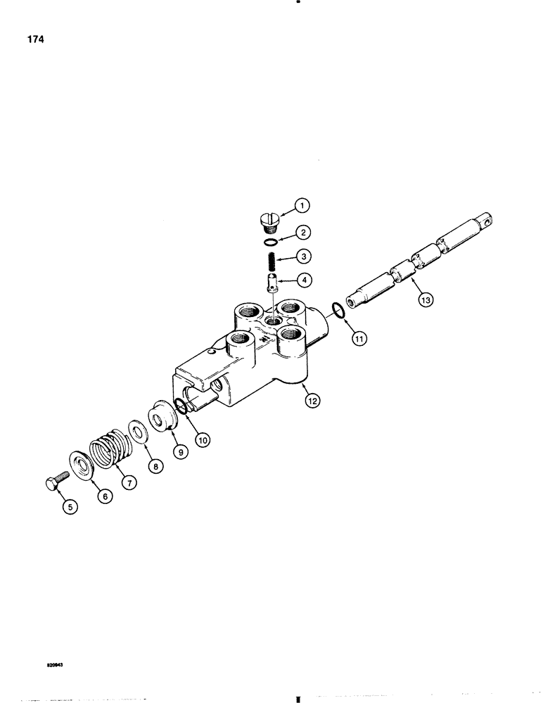 Схема запчастей Case 1845B - (174) - D64670 AUXILIARY CONTROL VALVE (08) - HYDRAULICS