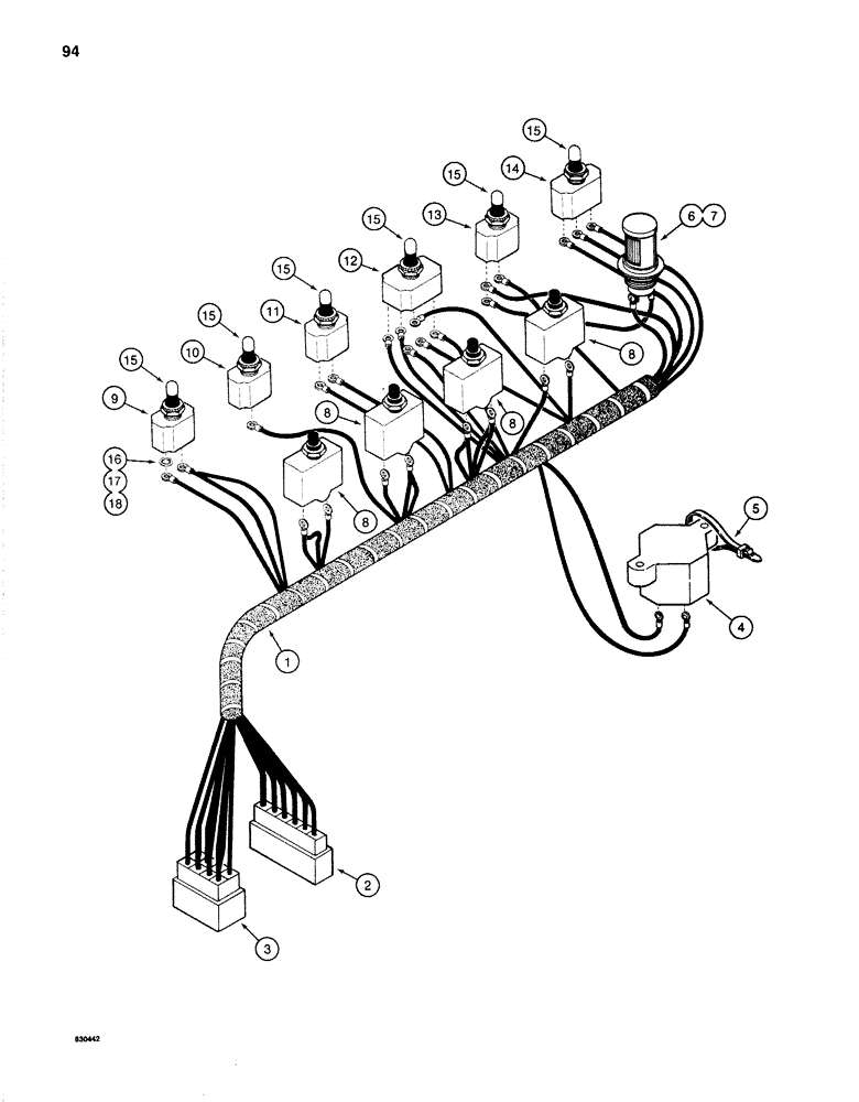 Схема запчастей Case 1280 - (094) - ELECTRICAL HARNESS - LEFT-HAND CONSOLE (06) - ELECTRICAL SYSTEMS