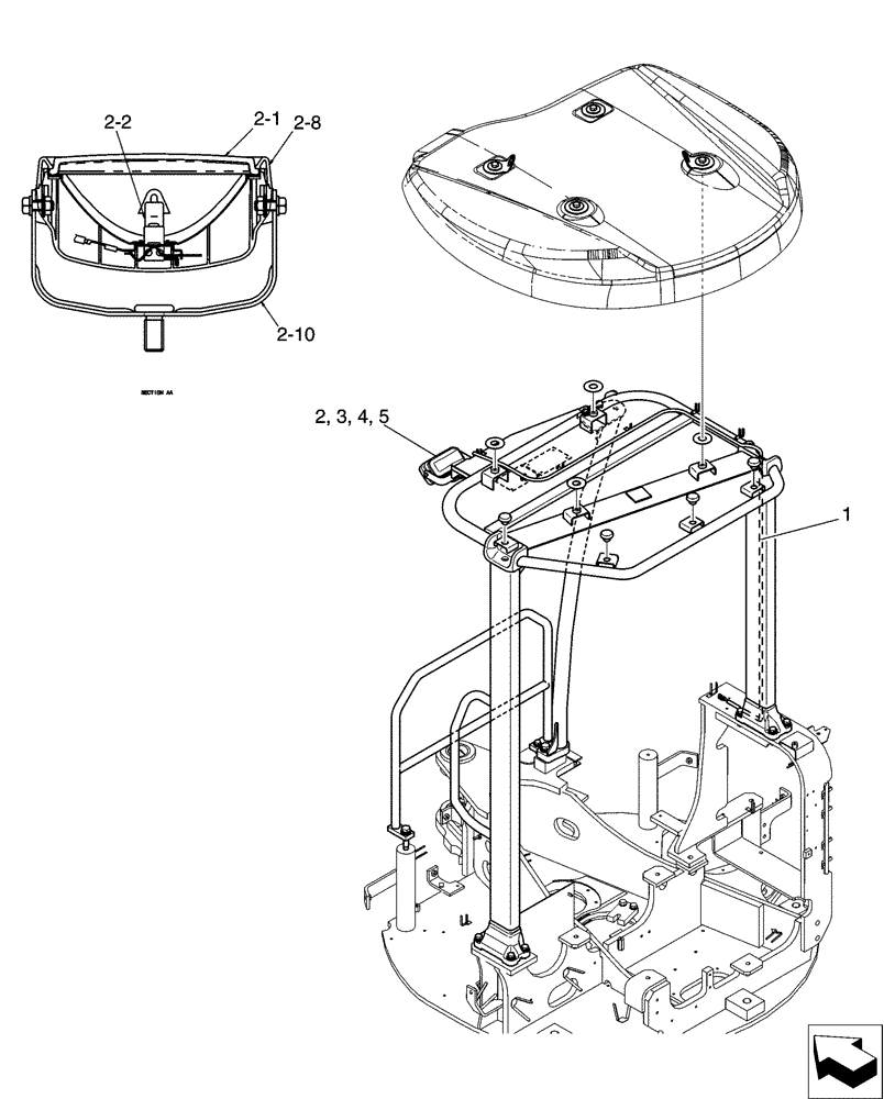 Схема запчастей Case CX27B ASN - (55.404.05) - LIGHT INSTALL (CANOPY) (55) - ELECTRICAL SYSTEMS