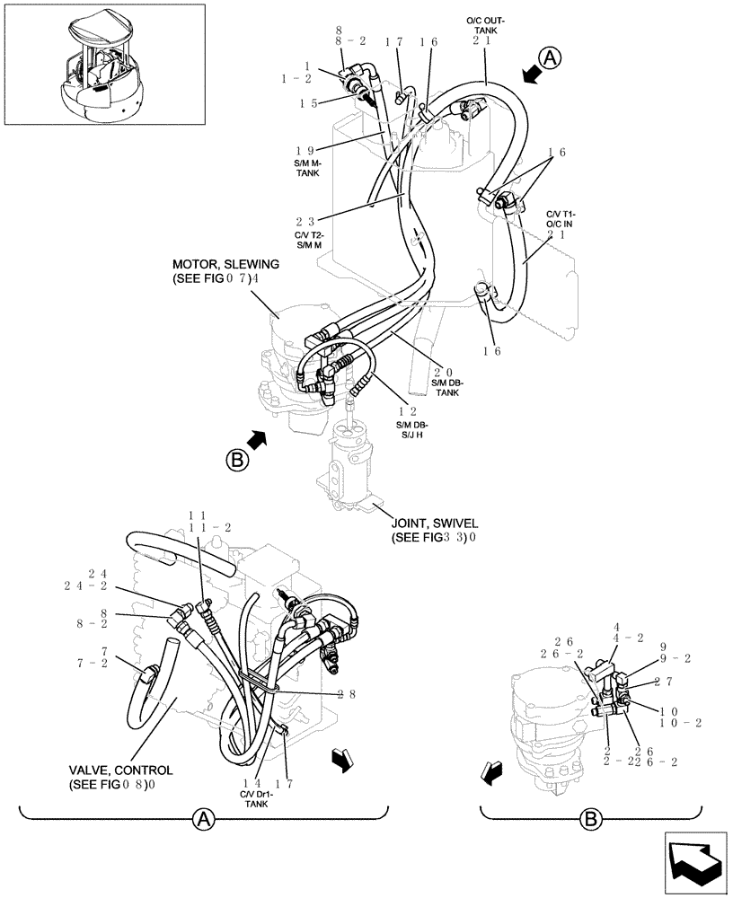 Схема запчастей Case CX22B - (110-01[1]) - PUMP/CONTROL VALVE PIPING (35) - HYDRAULIC SYSTEMS