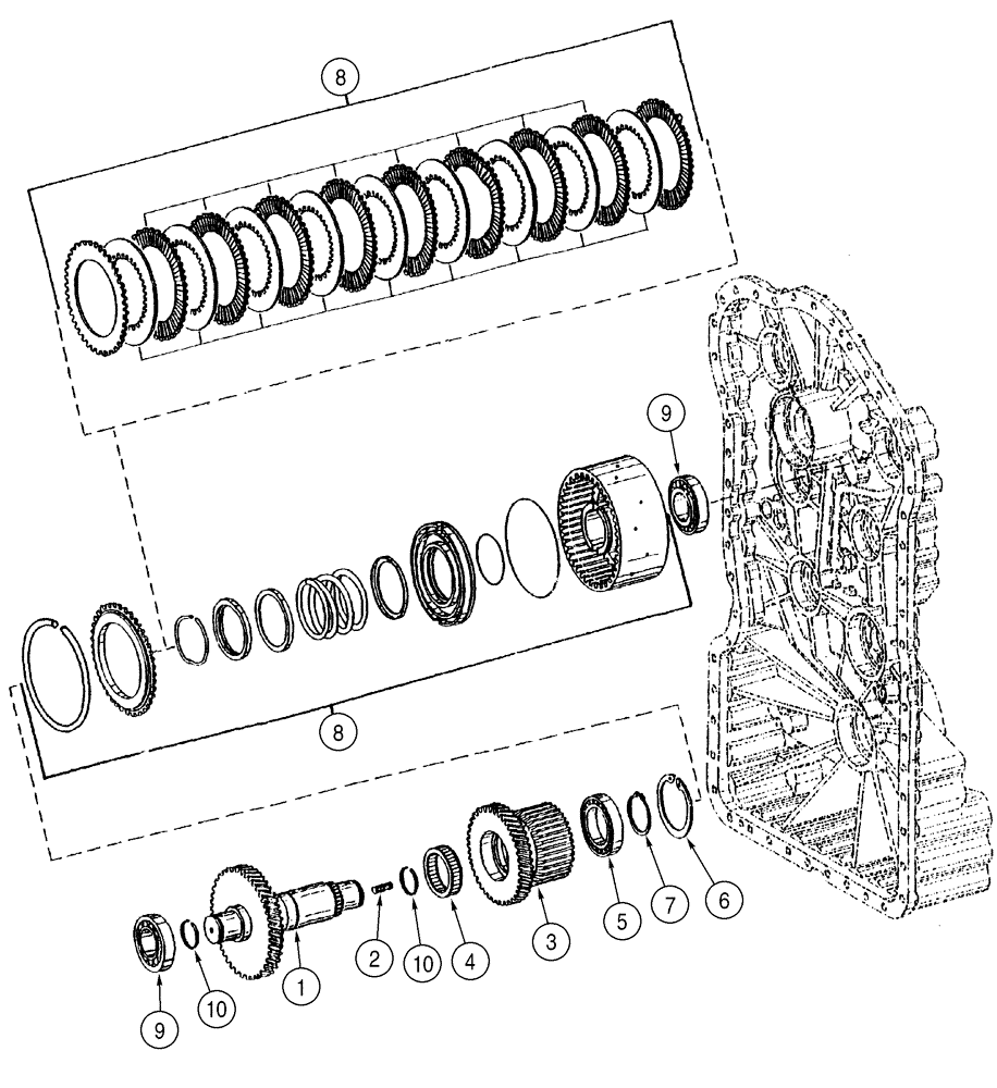 Схема запчастей Case 521D - (06-12) - TRANSMISSION - CLUTCH ASSY, FORWARD (06) - POWER TRAIN