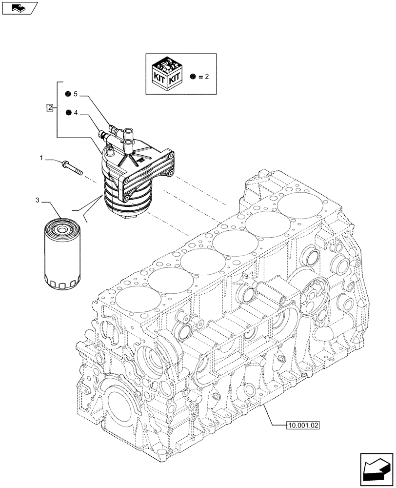 Схема запчастей Case F2CFA614C E020 - (10.206.01) - FUEL FILTER & RELATED PARTS (5801507198) (10) - ENGINE