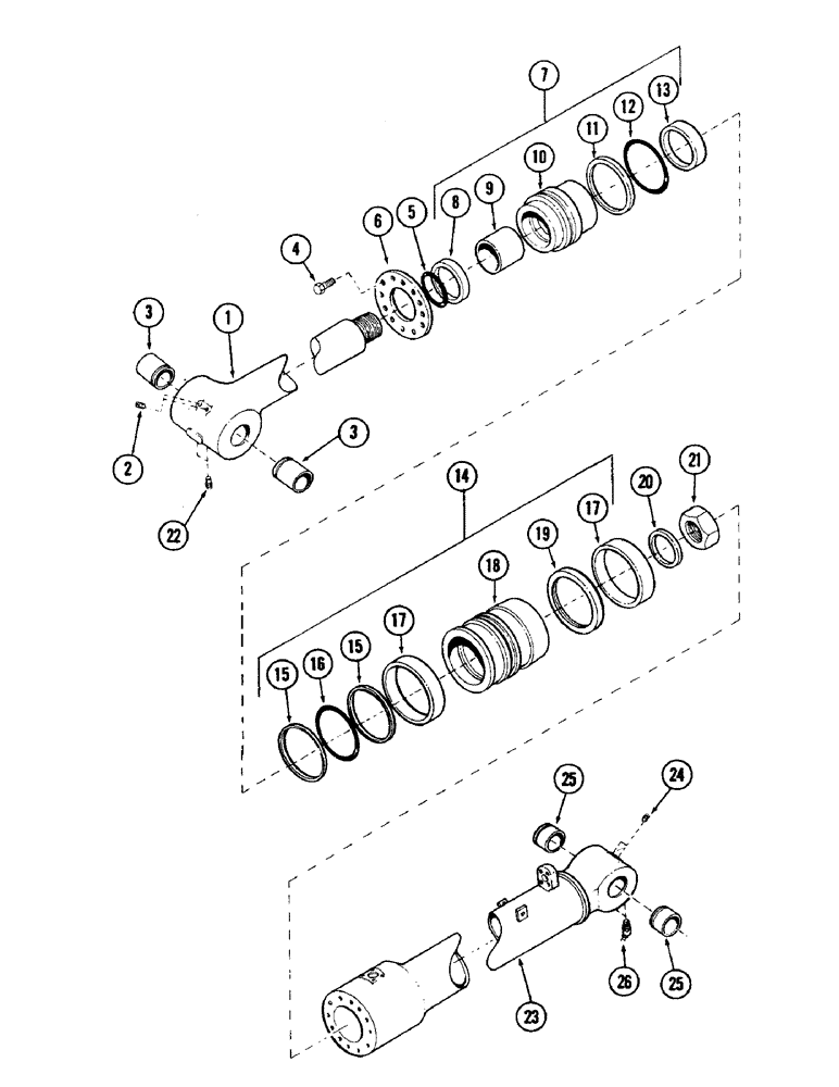 Схема запчастей Case 40 - (210) - HOIST CYLINDER, (6.50" ID X 54.50" STROKE) (35) - HYDRAULIC SYSTEMS