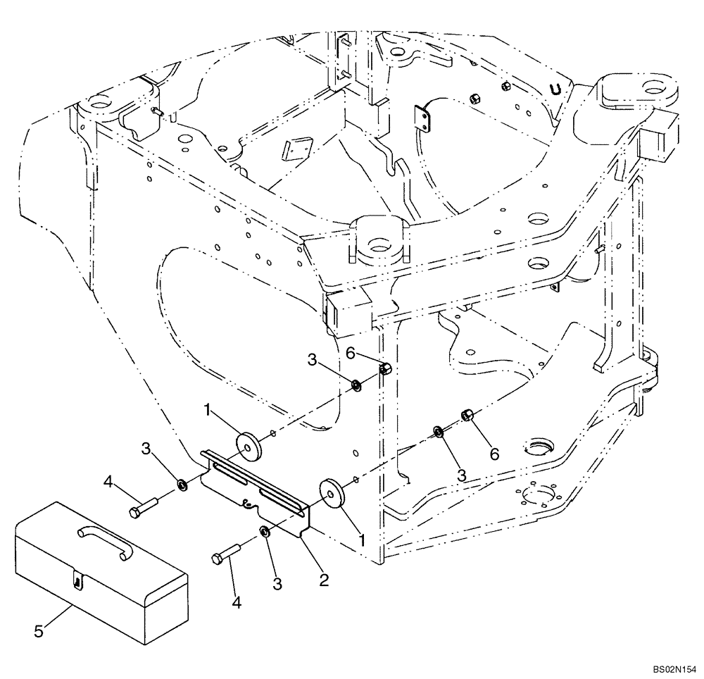 Схема запчастей Case 621D - (09-13) - FRAME- TOOLBOX (09) - CHASSIS