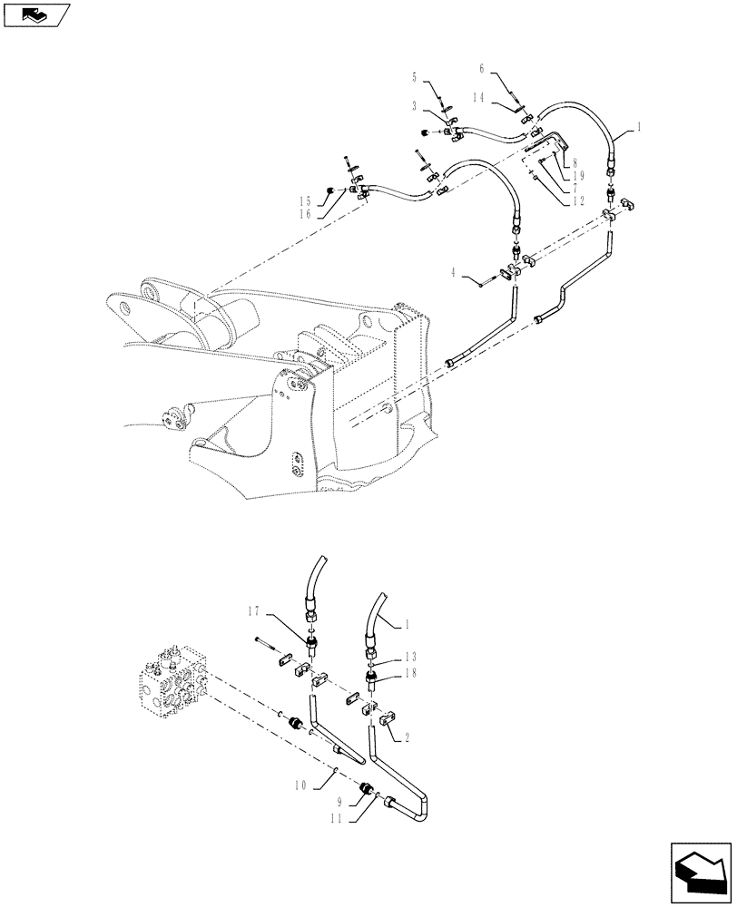 Схема запчастей Case 721F - (35.701.AX[01]) - HYDRAULICS, COUPLER Z-BAR (35) - HYDRAULIC SYSTEMS