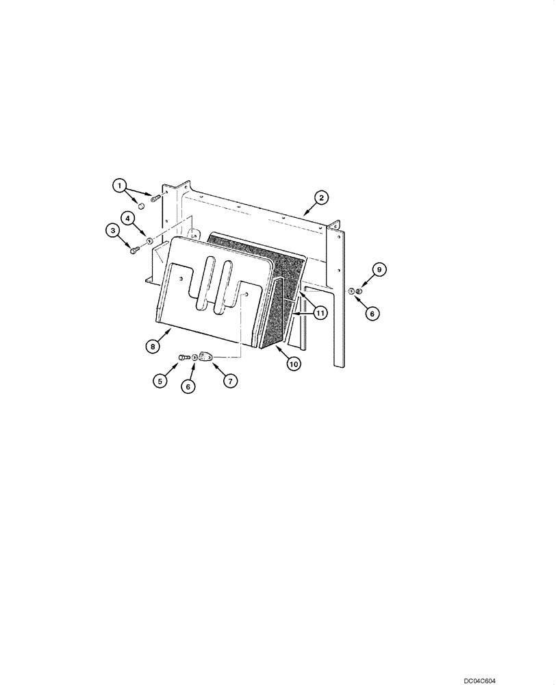 Схема запчастей Case 845 - (09.39[00]) - CAB - REAR UPHOLSTERY (09) - CHASSIS