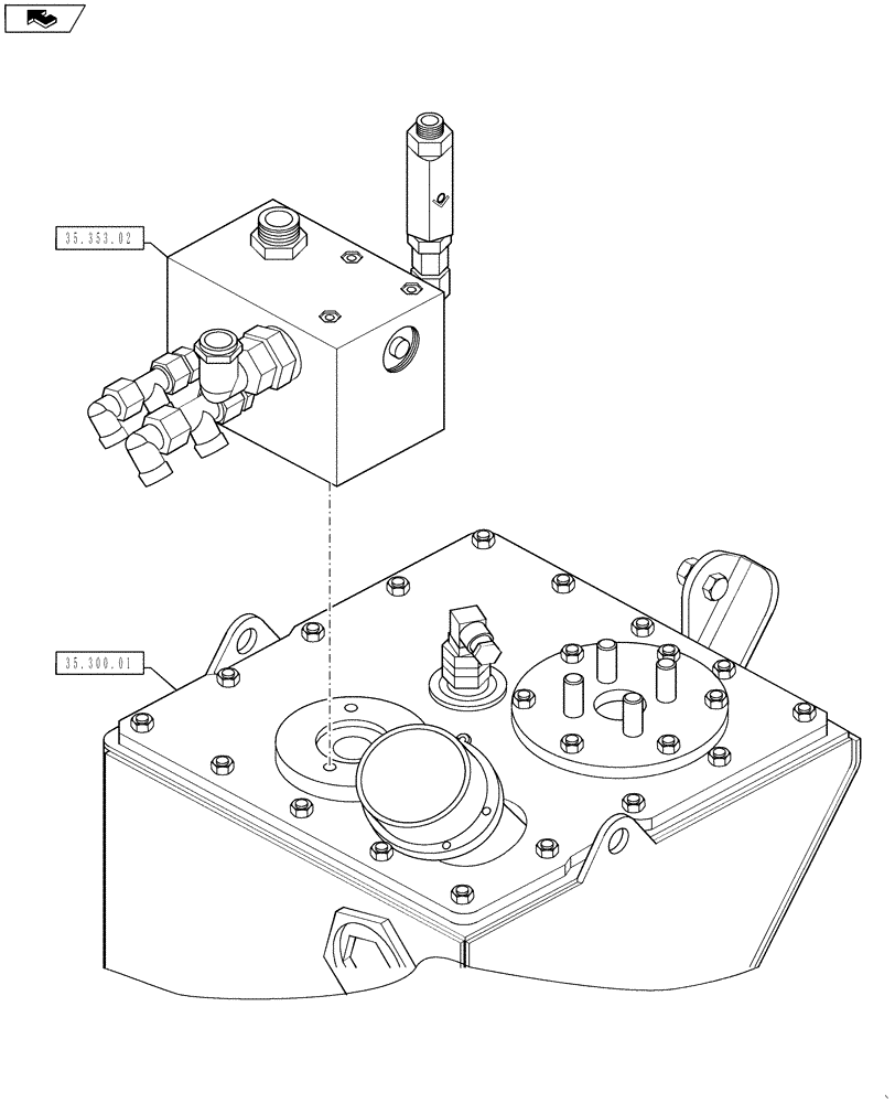 Схема запчастей Case DV207 - (35.000.00) - CONTROL BLOCK - MOUNTING (35) - HYDRAULIC SYSTEMS