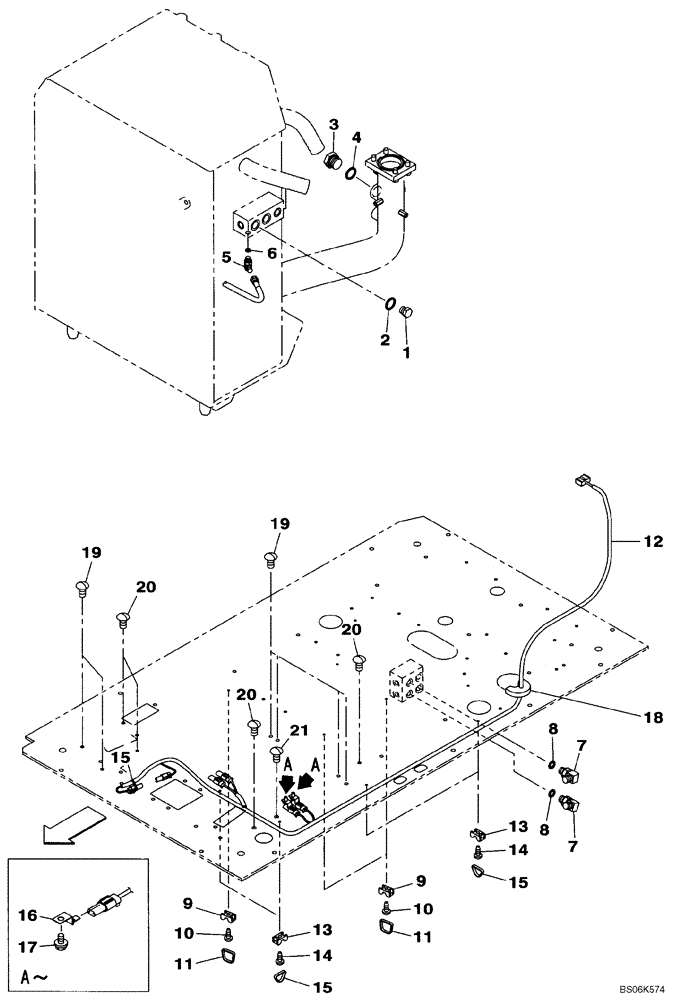 Схема запчастей Case CX210B - (08-50) - HYDRAULIC CIRCUIT - OPTIONAL (SINGLE ACTING) - PLUG, BLANK-OFF (08) - HYDRAULICS