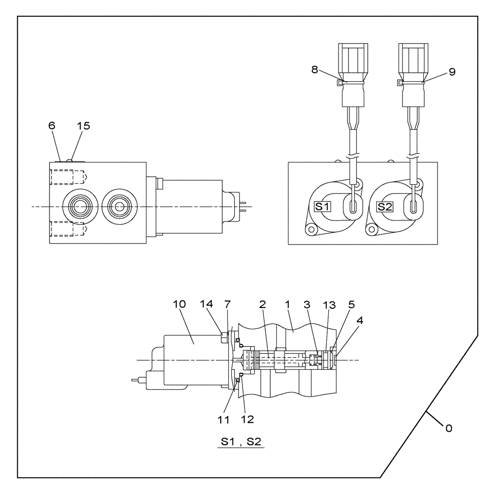 Схема запчастей Case CX250C - (08-063[00]) - VALVE, SOLENOID - OPTIONAL - SMALL FLOW (08) - HYDRAULICS