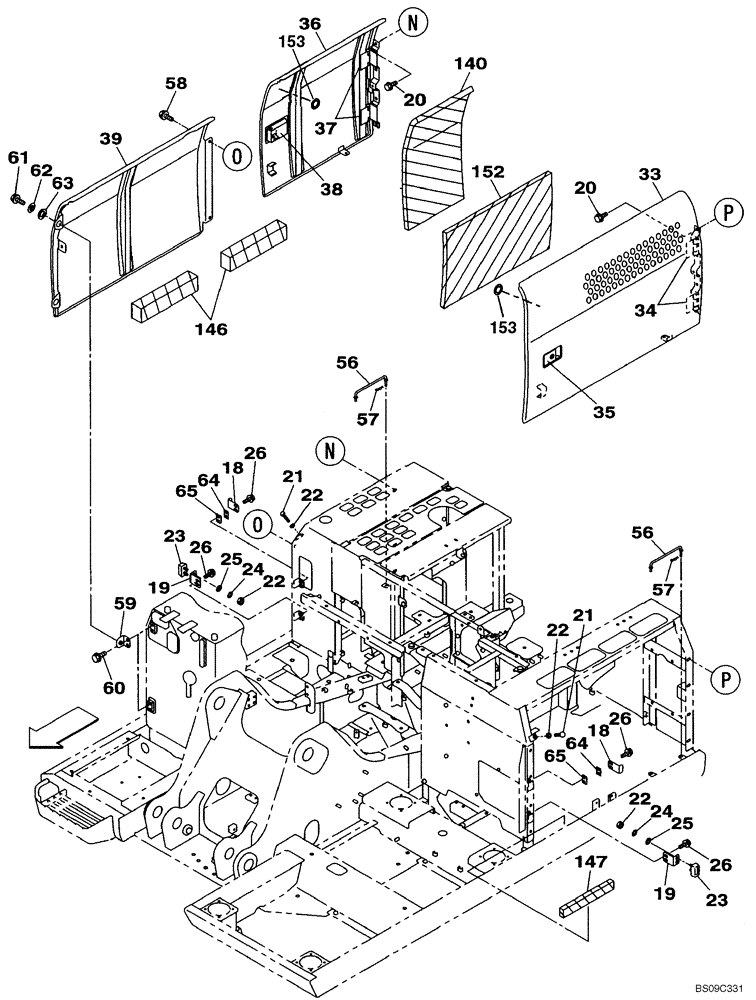 Схема запчастей Case CX160B - (09-06) - ACCESS DOOR - INSULATION (09) - CHASSIS/ATTACHMENTS