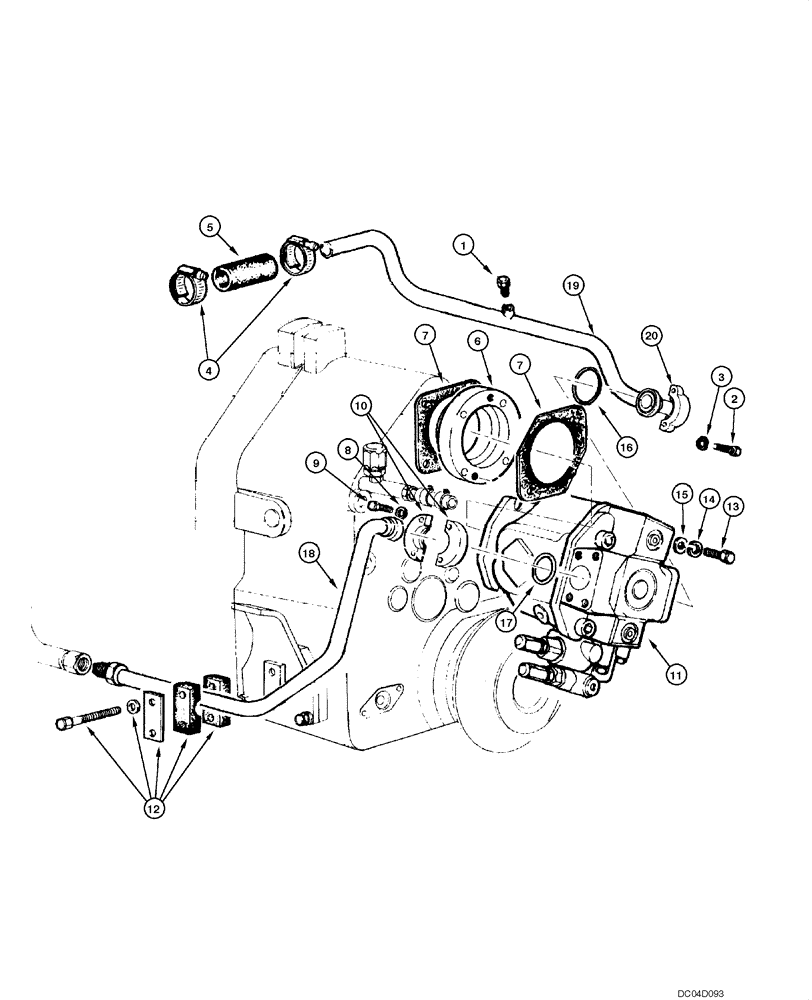 Схема запчастей Case 885 - (08.05[00]) - MAIN PUMP CIRCUIT (08) - HYDRAULICS