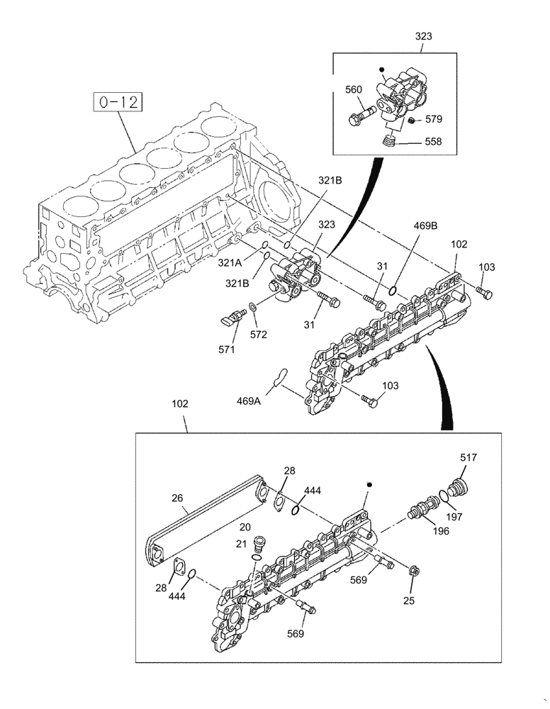 Схема запчастей Case CX300C - (02-050-01[01]) - OIL COOLER - ENGINE (02) - ENGINE