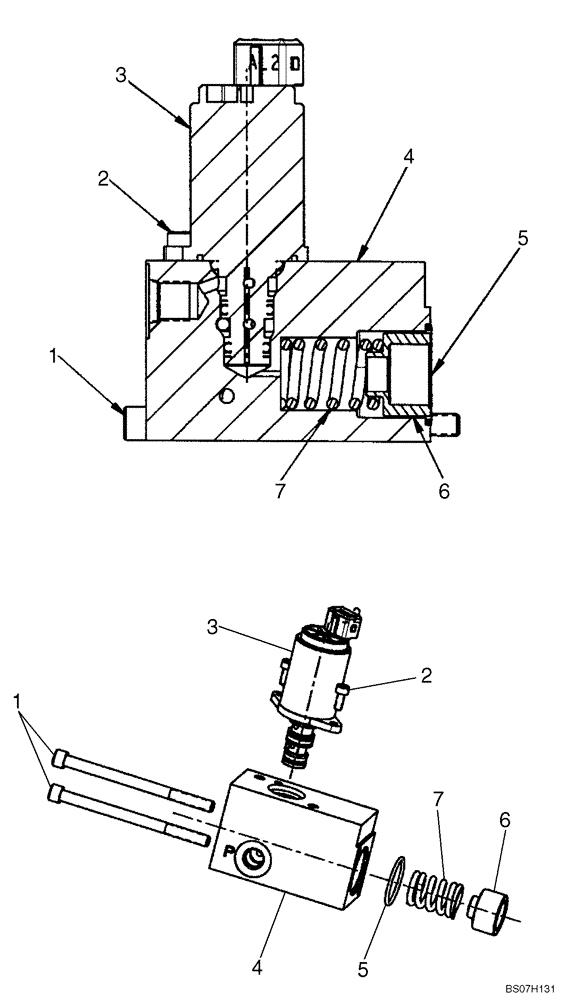 Схема запчастей Case 450CT - (08-37) - CONTROL VALVE - SPOOL END GROUP, EHPV (08) - HYDRAULICS