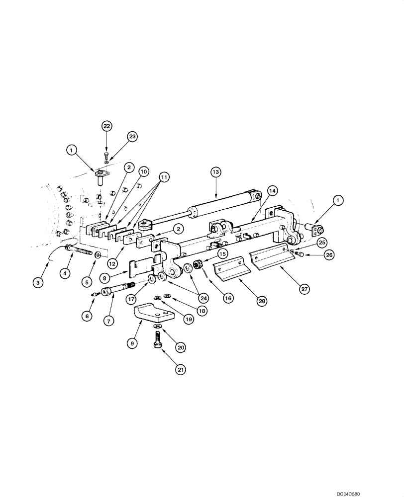 Схема запчастей Case 845 - (09.15[00]) - BLADE - MECHANISM (09) - CHASSIS