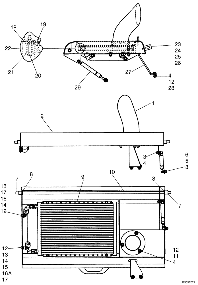 Схема запчастей Case 440 - (09-16A) - HOOD - AIR CONDITIONING (09) - CHASSIS