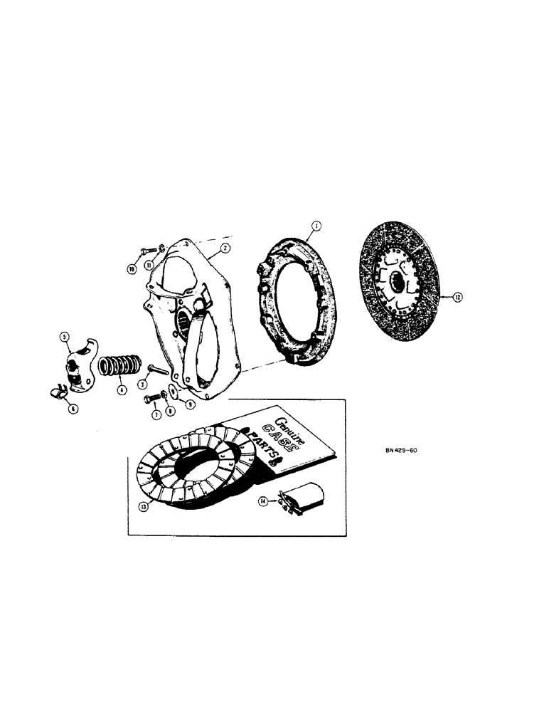 Схема запчастей Case 420B - (082[A]) - CLUTCH (MODEL 320B) 