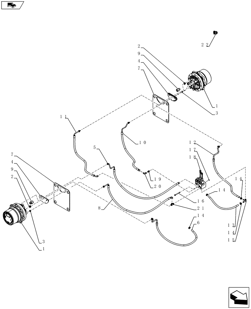 Схема запчастей Case TR320 - (35.353.AC[06]) - TRAVEL SPEED E-H (TR320,TV380) (35) - HYDRAULIC SYSTEMS