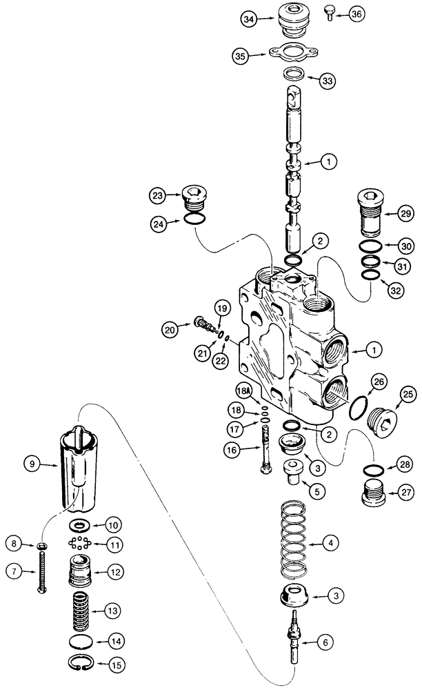 Схема запчастей Case 855E - (8-096) - BACKHOE SECTION (08) - HYDRAULICS